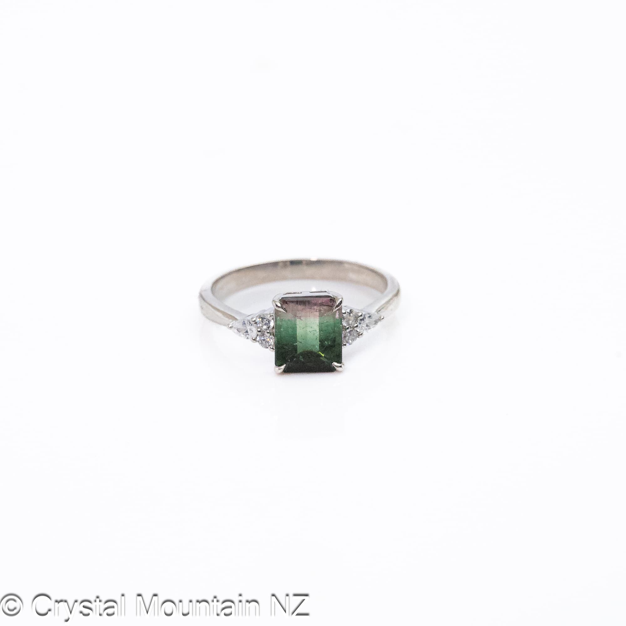 Watermelon Tourmaline Ring - Silver