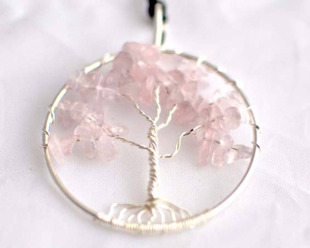 Pendant Tree of Life Rose Quartz - Pendants - Jewellery - Crystal Mountain